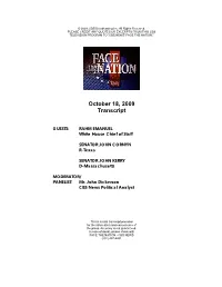 October 18, 2009 Transcript
