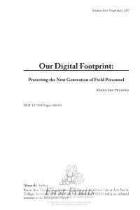 Our Digital Footprint: Protecting the Next Generation of Field Personnel
