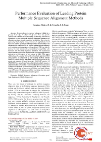 Performance Evaluation of Leading Protein Multiple Sequence Alignment Methods