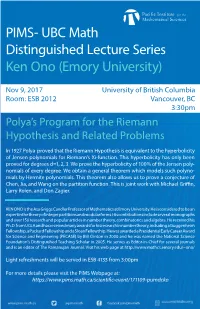 UBC Math Distinguished Lecture Series Ken Ono (Emory University)