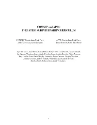 COMSEP and APPD PEDIATRIC SUBINTERNSHIP CURRICULUM