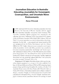 In 1919, University-Level Classes for Australian Journalists Were First