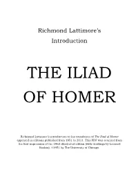 Richmond Lattimore's Introduction