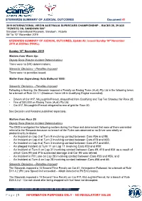 STEWARDS SUMMARY of JUDICIAL OUTCOMES Document 41