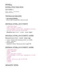 Textbook Web Site Minimal Html5 Document Minimal