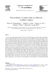 The Problem of Serial Order in Behavior: Lashley's Legacy