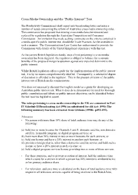 Cross-Media Ownership and the "Public Interest" Test