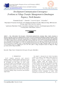 Development Communication Convergence: Problems in Village Transfer Management in Simalungun Regency, North Sumatra