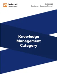 FALL 2020 Knowledge Management Category