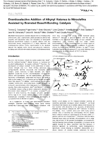 FULL PAPER Enantioselective Addition of Alkynyl Ketones To