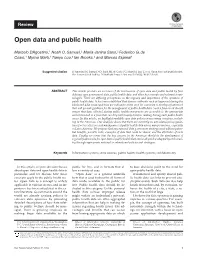 Open Data and Public Health