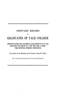 1863-1864 Obituary Record of Graduates of Yale University