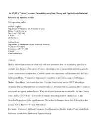 An ANOVA Test for Parameter Estimability Using Data Cloning with Application to Statistical