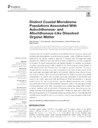 And Allochthonous-Like Dissolved Organic Matter