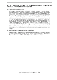 Converting an Internal Combustion Engine Vehicle to an Electric Vehicle