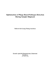 Optimization of Phage-Based Pathogen Detection During Sample Shipment