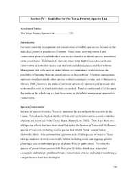 Section IV – Guideline for the Texas Priority Species List