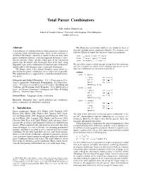 Total Parser Combinators