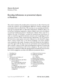 Encoding Definiteness on Pronominal Objects in Mordvinic