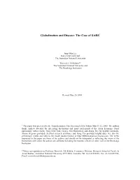 Globalization and Disease: the Case of SARS*