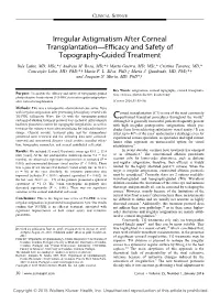 Irregular Astigmatism After Corneal Transplantation—Efficacy And