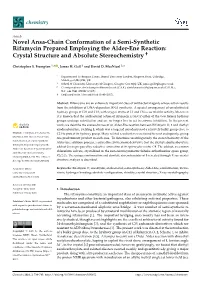 Novel Ansa-Chain Conformation of a Semi-Synthetic Rifamycin Prepared Employing the Alder-Ene Reaction: Crystal Structure and Absolute Stereochemistry †