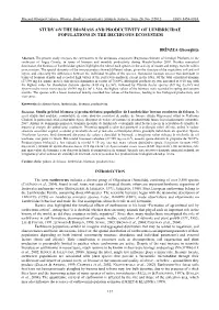 Study on the Biomass and Productivity of Lumbricidae Populations in the Deciduous Ecosystem