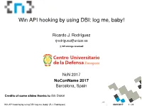 Win API Hooking by Using DBI: Log Me, Baby!