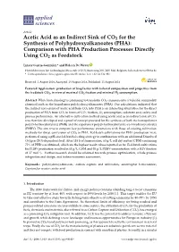 Acetic Acid As an Indirect Sink of CO2 for the Synthesis of Polyhydroxyalkanoates (PHA): Comparison with PHA Production Processes Directly Using CO2 As Feedstock