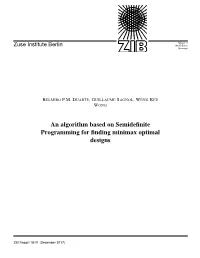 An Algorithm Based on Semidefinite Programming for Finding Minimax