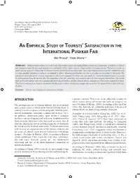 An Empirical Study of Tourists' Satisfaction in the International