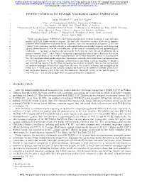 Decisive Conditions for Strategic Vaccination Against SARS-Cov-2