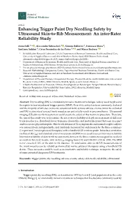 Enhancing Trigger Point Dry Needling Safety by Ultrasound Skin-To-Rib Measurement: an Inter-Rater Reliability Study