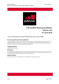 IR.88 LTE and EPC Roaming Guidelines V17.0 (Current)