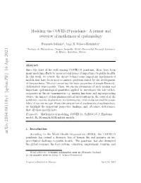 Modeling the COVID-19 Pandemic: a Primer and Overview of Mathematical Epidemiology