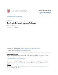 Ontology in Emmanuel Levinas's Philosophy