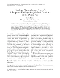 Teaching “Journalism As Process”