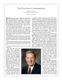 The First Great Commandment Jeffrey R