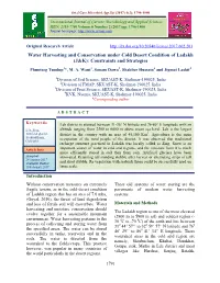 Water Harvesting and Conservation Under Cold Desert Condition of Ladakh (J&K): Constraints and Strategies