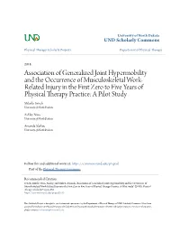 Association of Generalized Joint Hypermobility and the Occurrence of Musculoskeletal Work-Related Injury in the First Zero to Fi