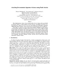 Attacking Deterministic Signature Schemes Using Fault Attacks