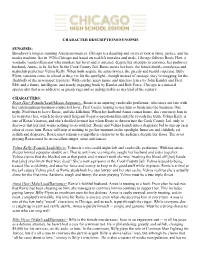 Character Descriptions/Synopsis