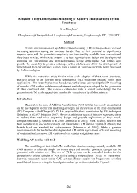 Efficient Three Dimensional Modelling of Additive Manufactured Textile Structures