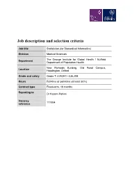 Job Description and Person Specification
