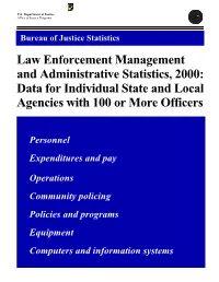 LEMAS, 2000: Data for Individual State and Local Agencies with 100