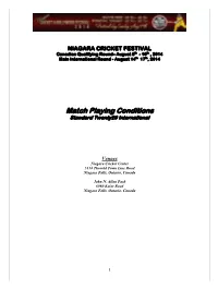 Playing Conditions Standard Twenty20 International
