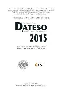Proceedings of the Dateso 2015 Workshop