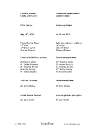 Transcript of May 15, 2019 Public Hearing on Application by Orano