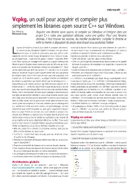 Vcpkg, Un Outil Pour Acquérir Et Compiler Plus Simplement Les Librairies Open Source C++ Sur Windows