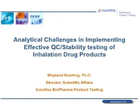 7.Inhalation Testing